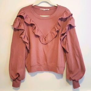 Vanilla Star ruffle/balloon sleeve sweatshirt